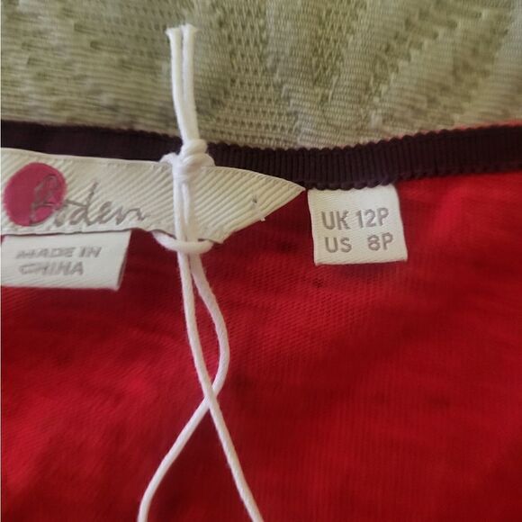 NWT Boden "Odelia" Red Star Print Drop Waist Cotton Jersey Dress Sz.8 Ret.$135 - Picture 7 of 8